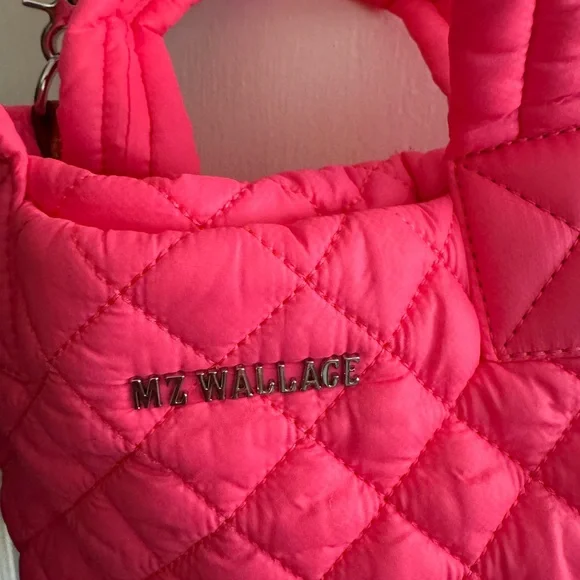 MZ Wallace Neon Pink Quilted Crossbody Bag - Picture 2 of 4